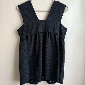 Formidable D.A.R. Handmade Black Eyelet Cotton Top – Size Small